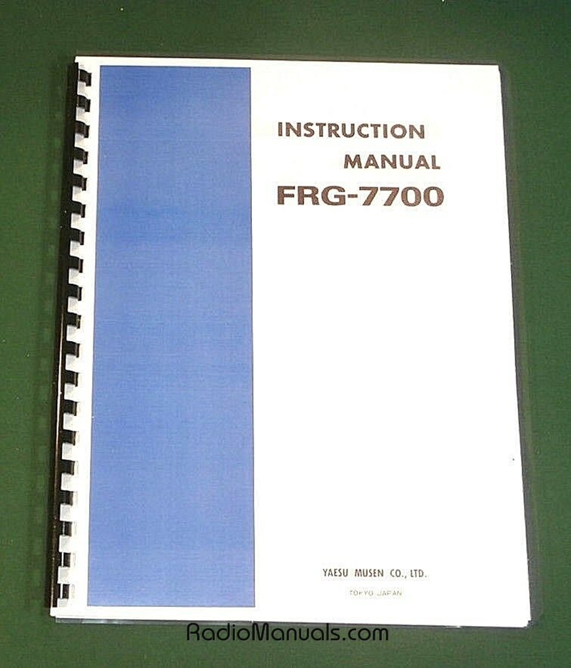 Yaesu FRG-7700 Instruction Manual